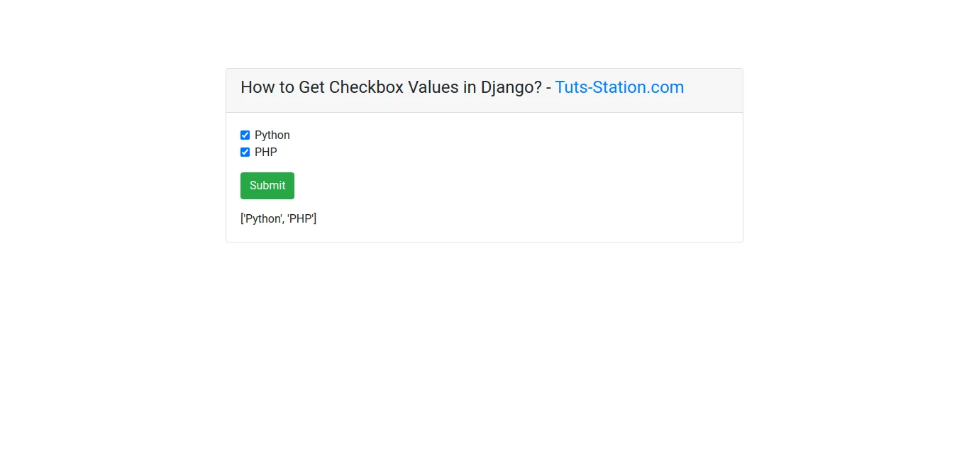 How to Get Checkbox Values in Django? - Tuts-Station.com