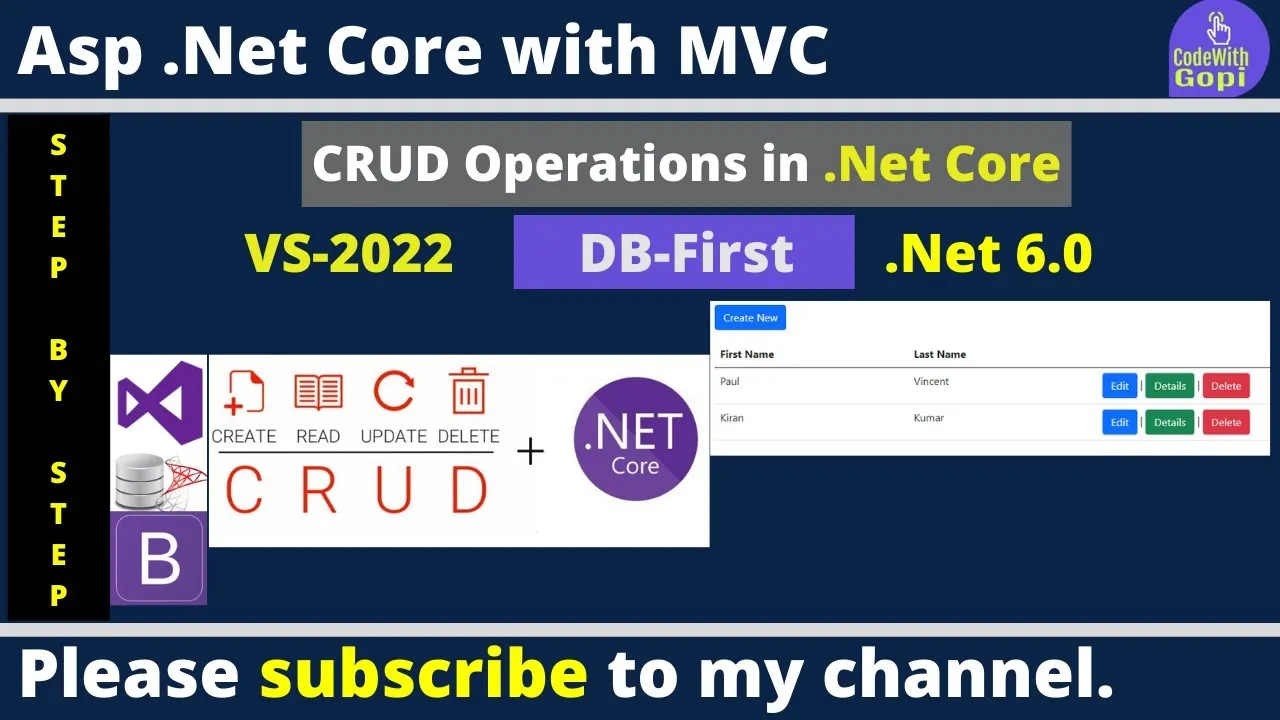 CRUD operations in asp.net core 6.0