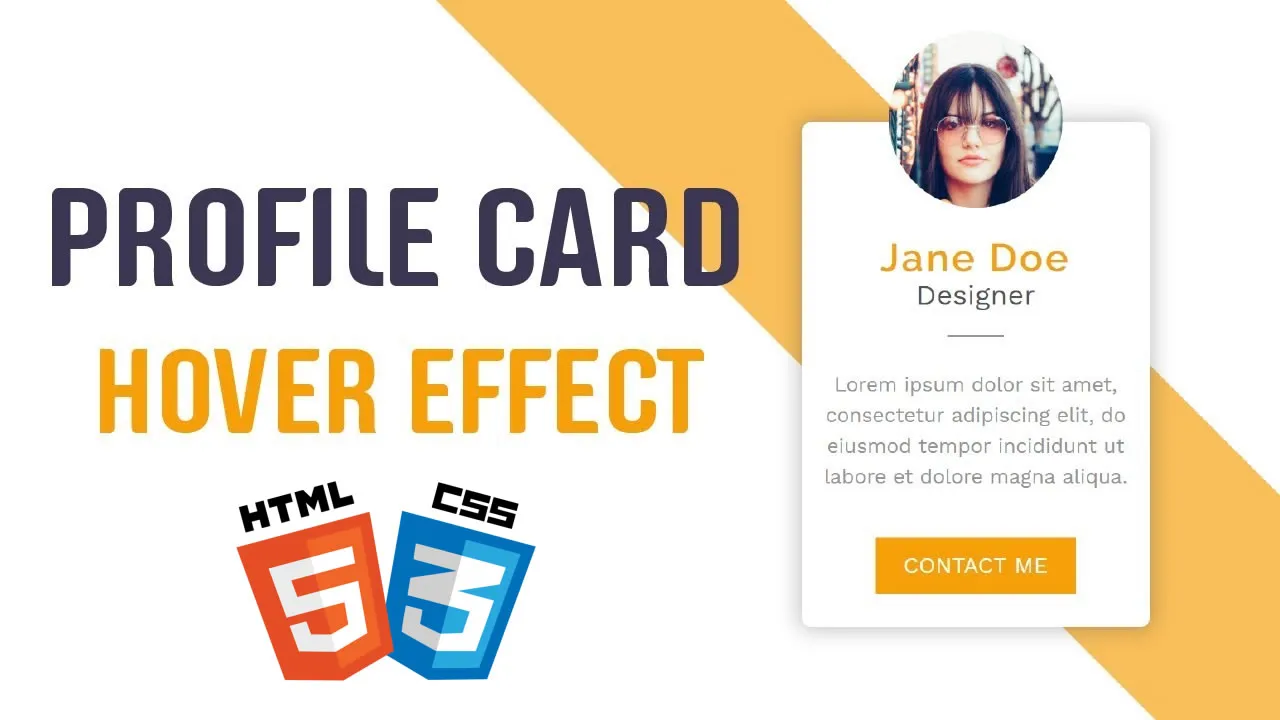 Profile Card Hover Effect with HTML and CSS