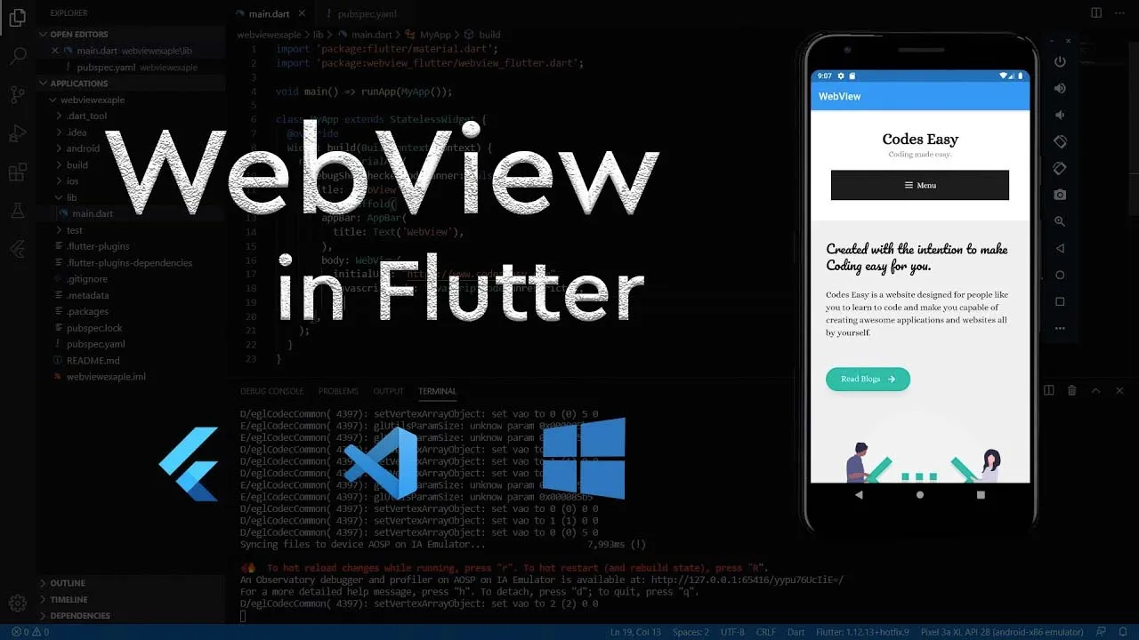 An Extension of Webview_flutter to Load HTML,CSS and Javascript
