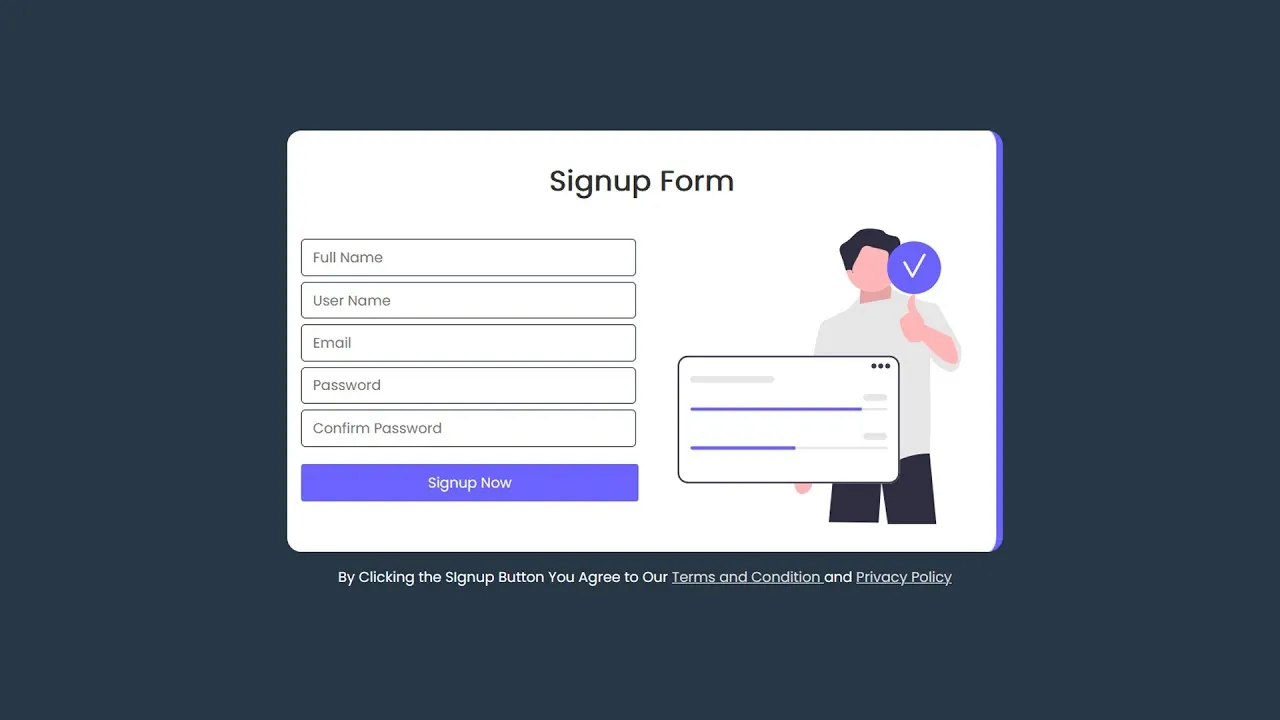 Responsive Signup Form in HTML and CSS