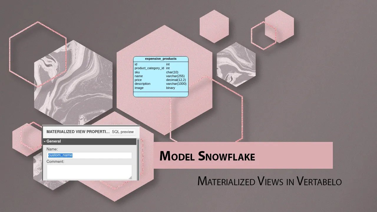 Model Snowflake Materialized Views in Vertabelo