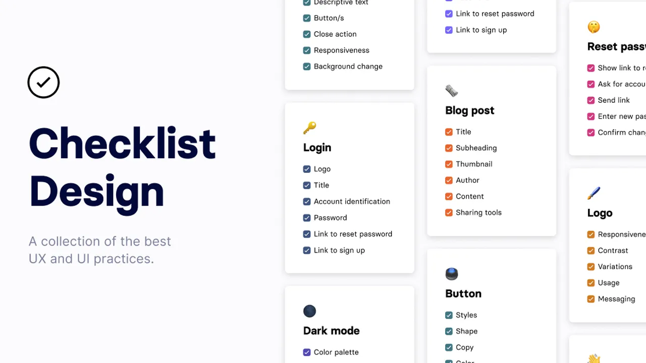 UX Checklists with Best Design Practices