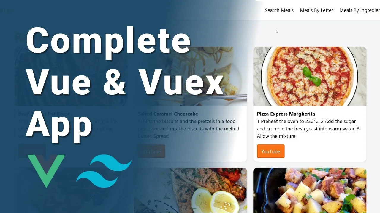 Built Complete Vue 3/Vuex Application | Build Recipe and Meal Search Application using Vue.js