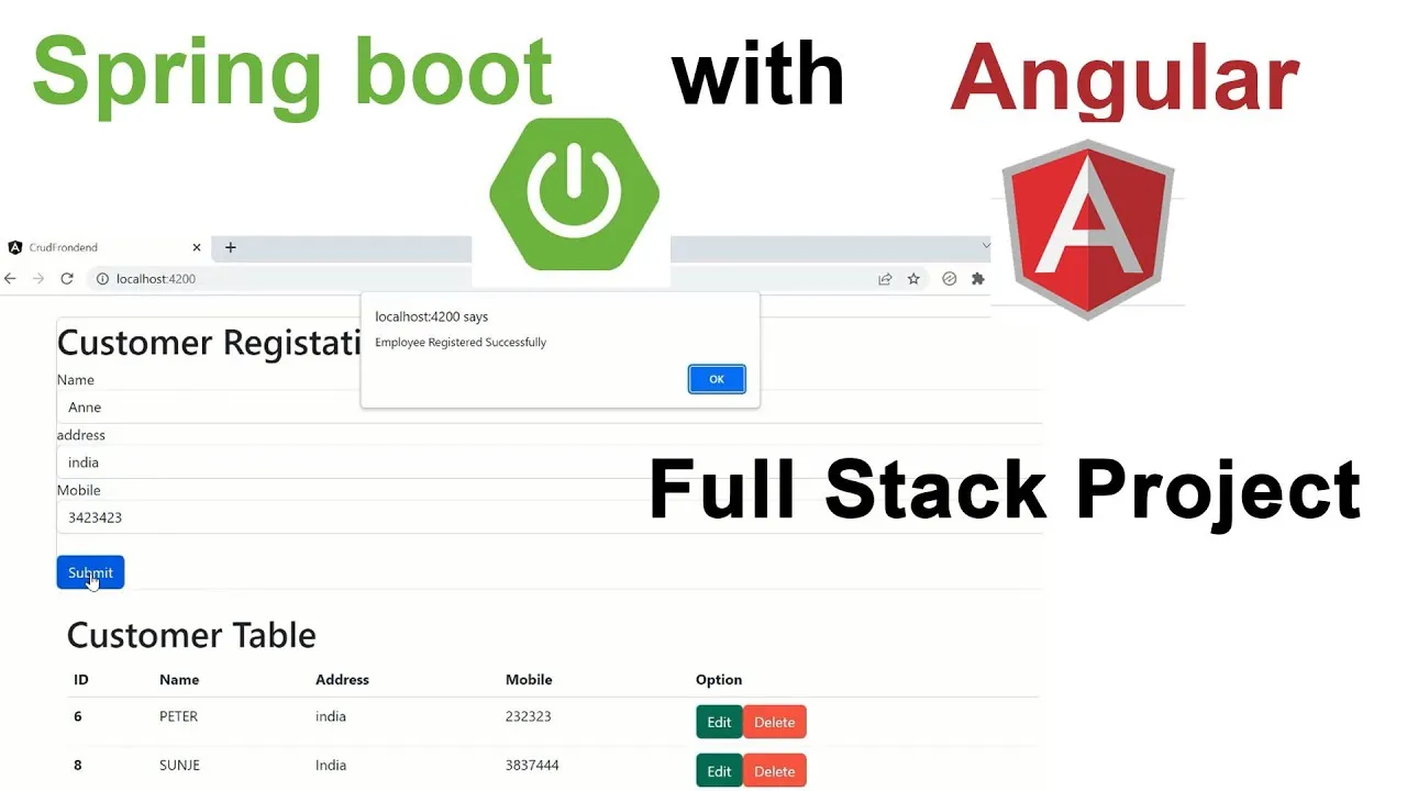 Build Full Stack Application using Spring Boot with Angular