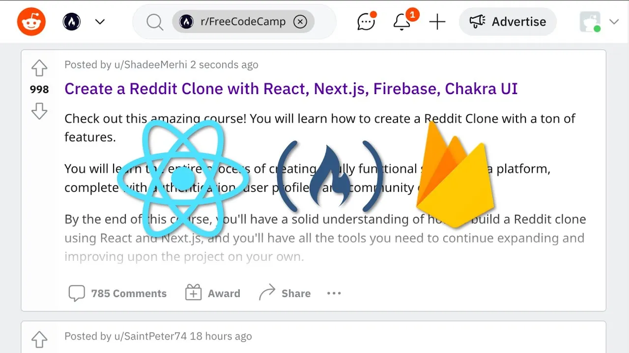 Reddit Clone with React, Firebase, Next.js, Chakra UI and TypeScript