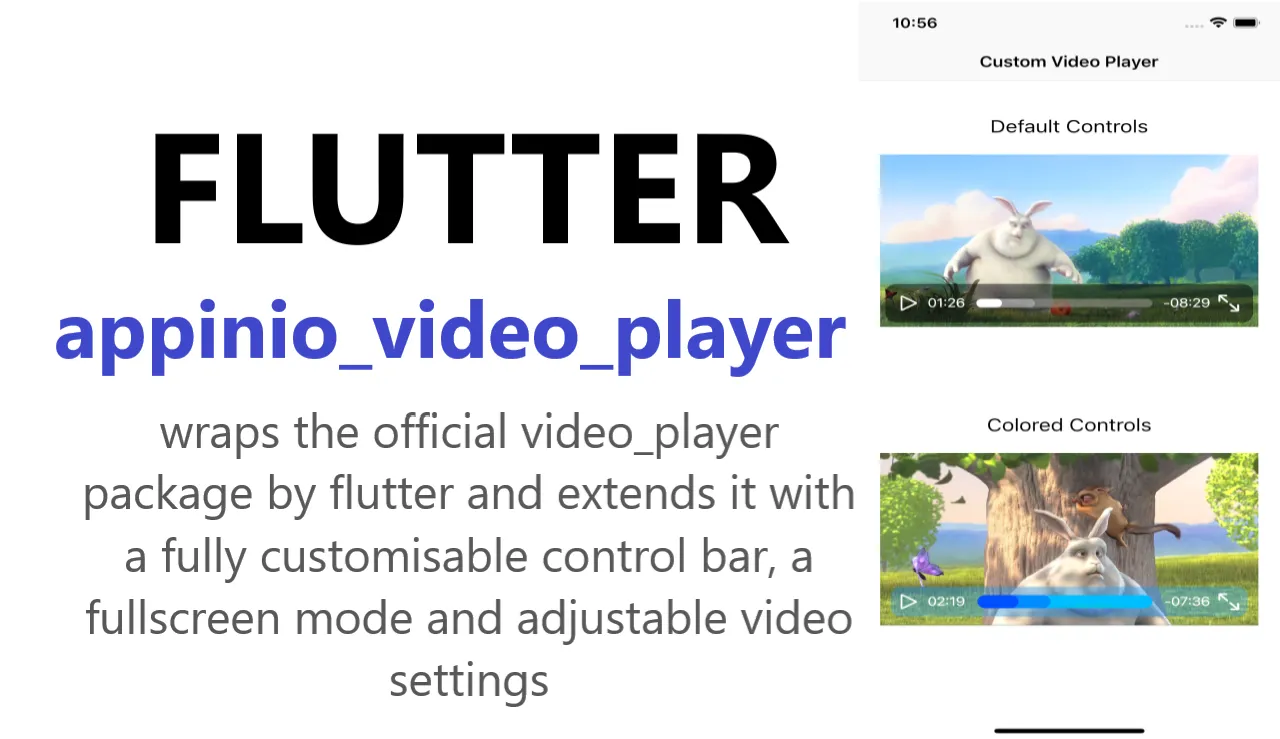 Flutter Custom Video Player Builds on top Of The Official Video_player