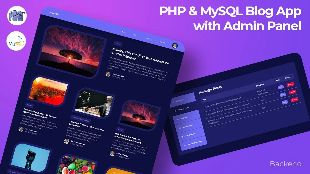 Build a Blog App with Admin Panel using PHP and MySQL