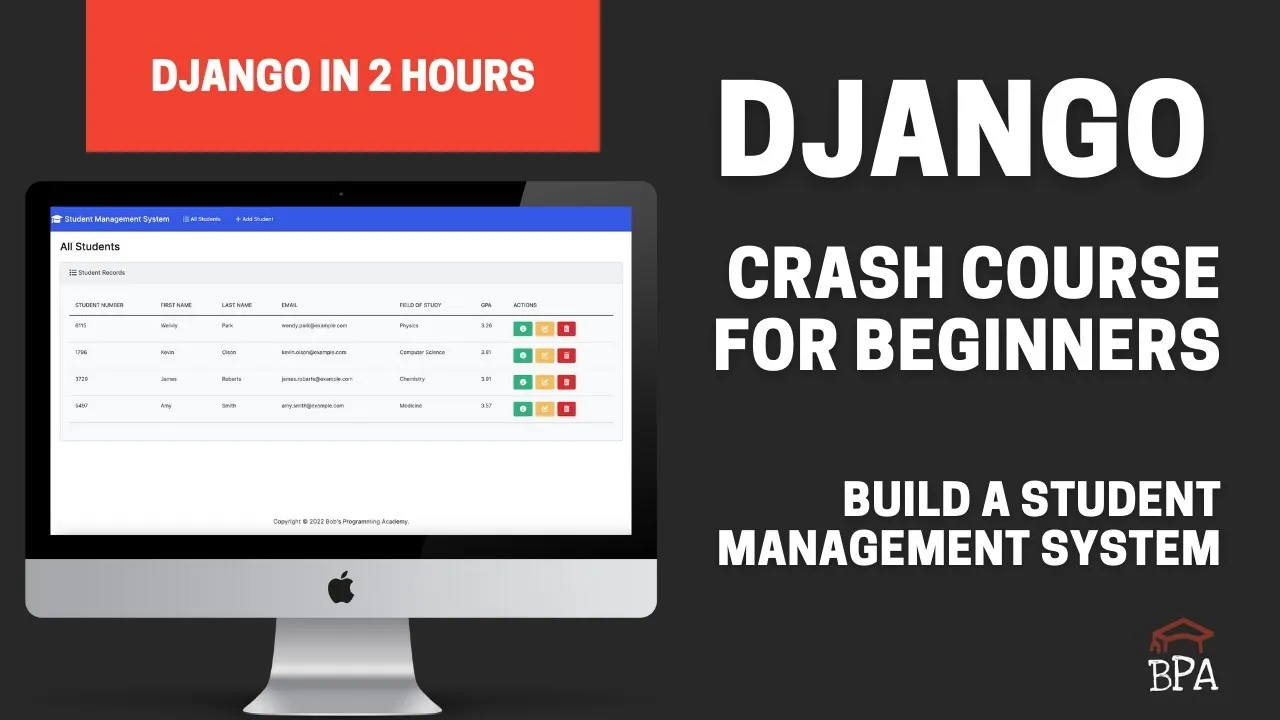Build a Student Management System with Python Django | Python Django 4 Crash Course