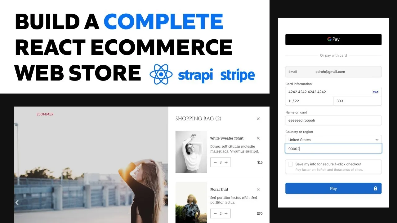 Fullstack React Ecommerce app that is fully responsive with Stripe Payment