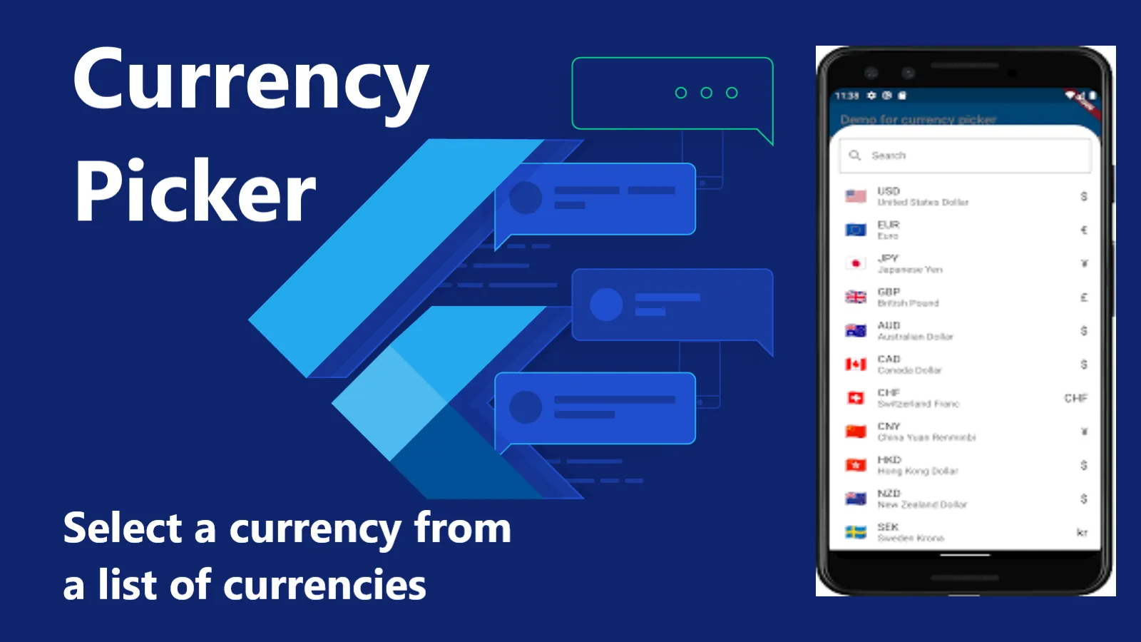 A Flutter Package to Select A Currency From A List Of Currencies