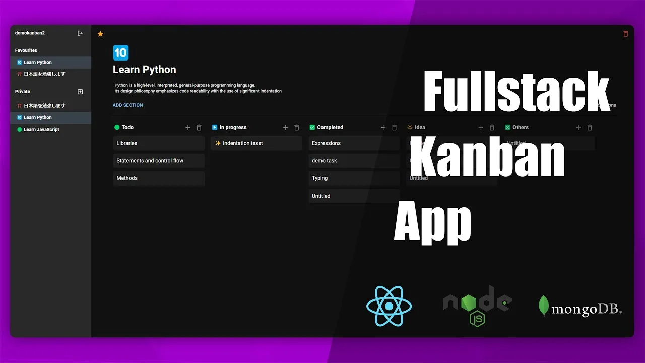 Build a Full Stack Kanban App with React, Node, MongoDB, and Material-UI
