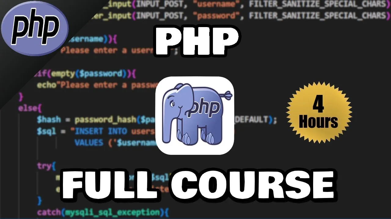 PHP Full Course: Learn PHP from Scratch to Advanced