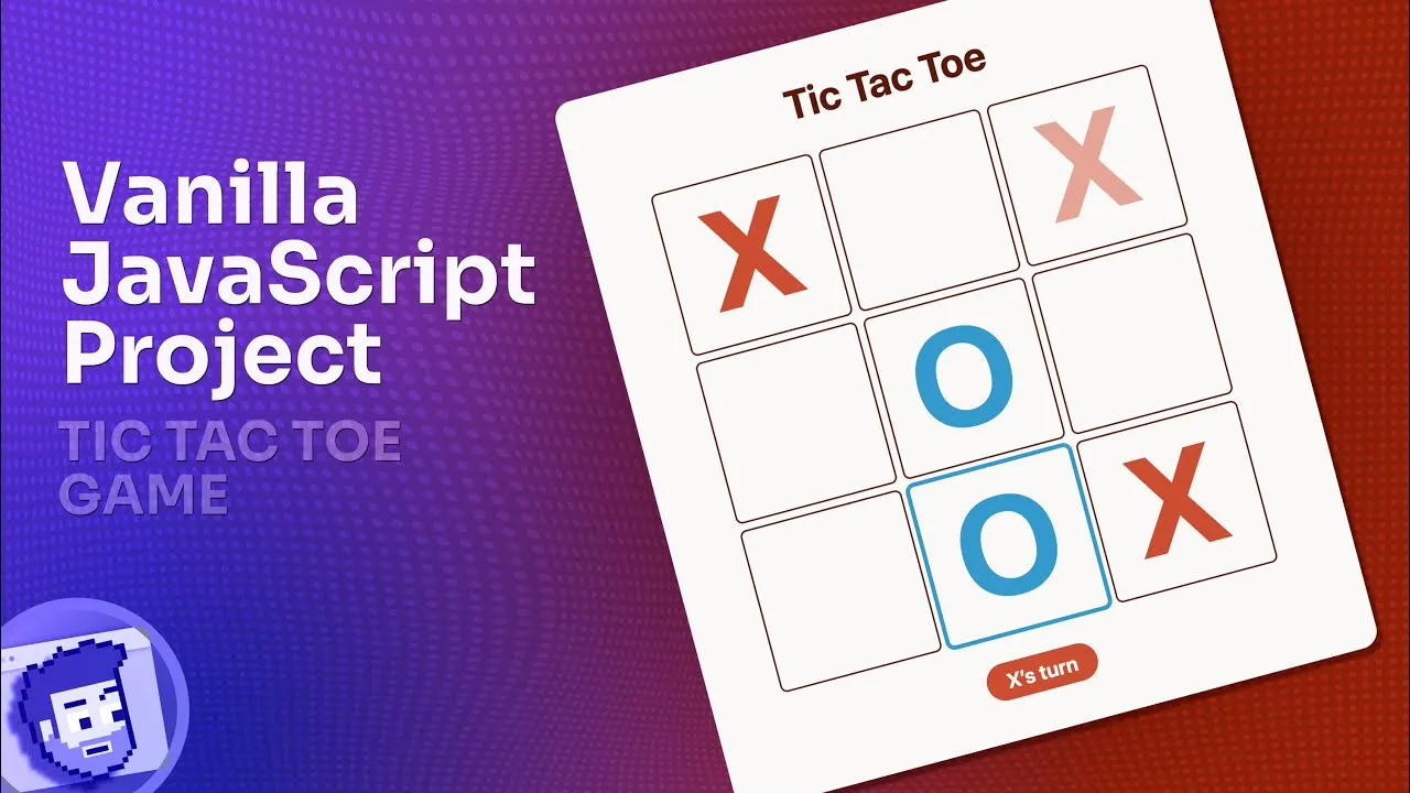 Build a Tic Tac Toe game in HTML, CSS, & Javascript