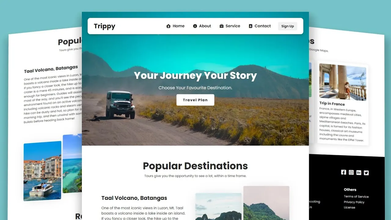 tourism website using react js