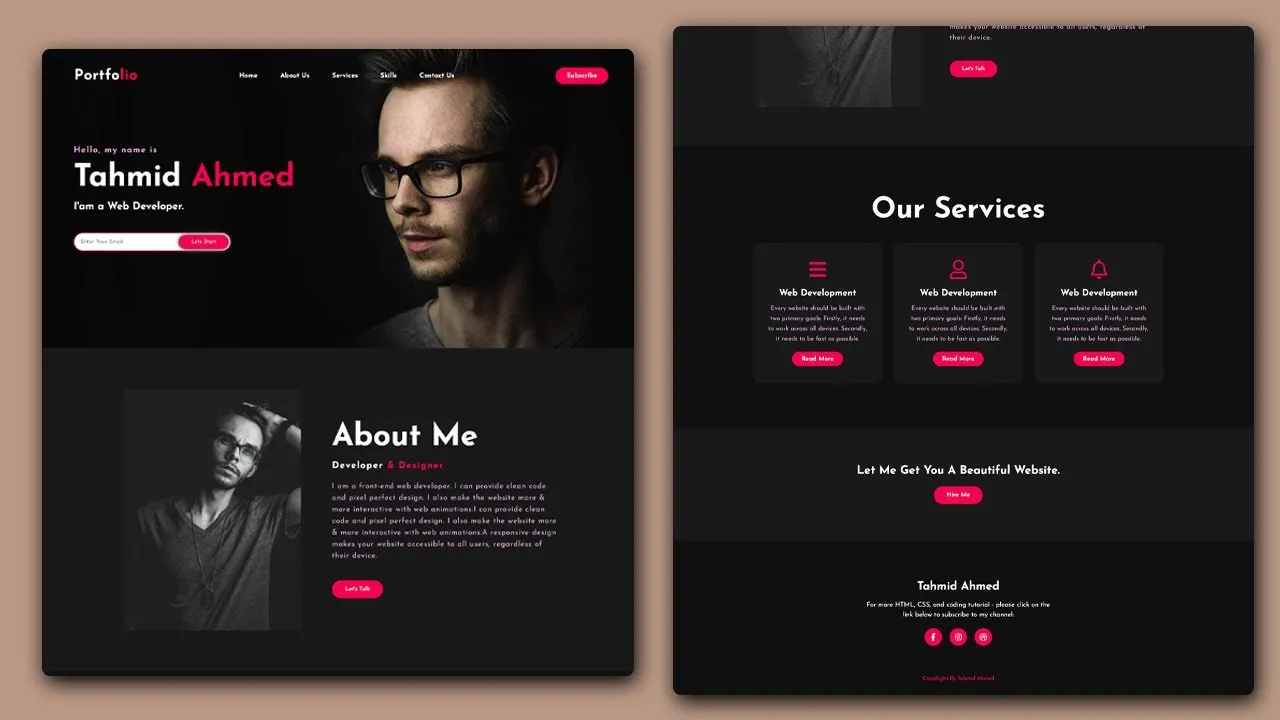 Complete Personal Portfolio Website Using Only HTML And CSS Pure HTML And CSS