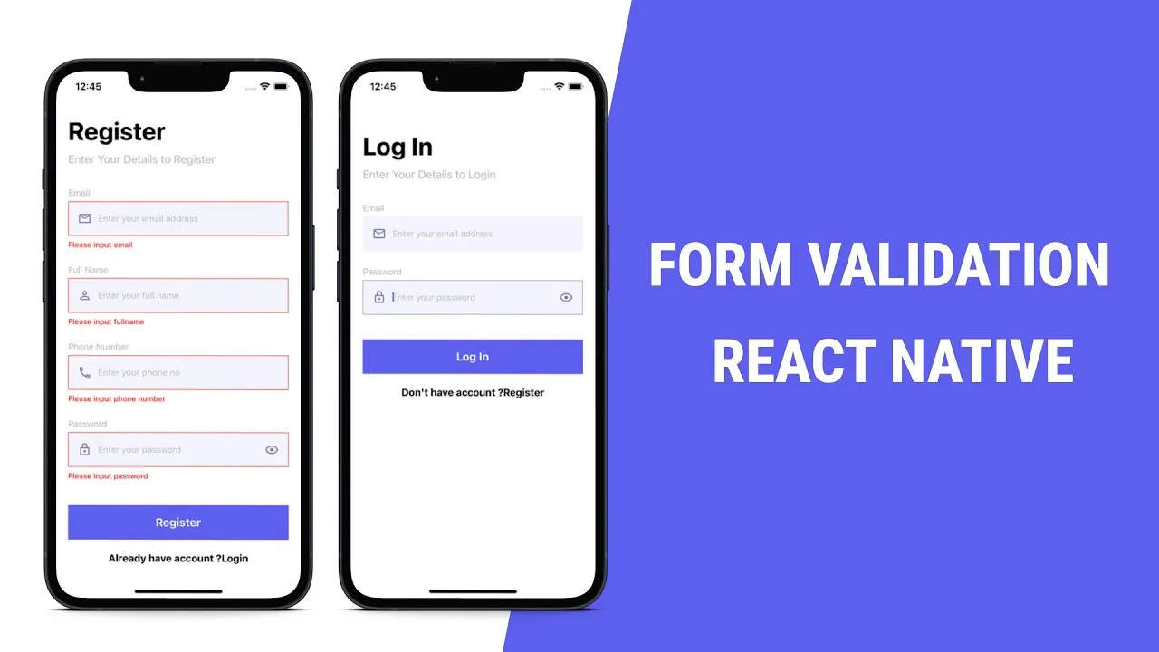 React Native custom input and validation