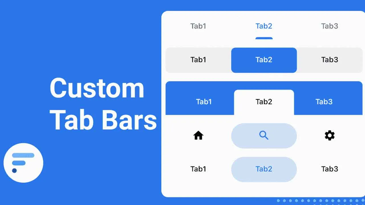 A Variety of Tab Bars for Flutter User interfaces