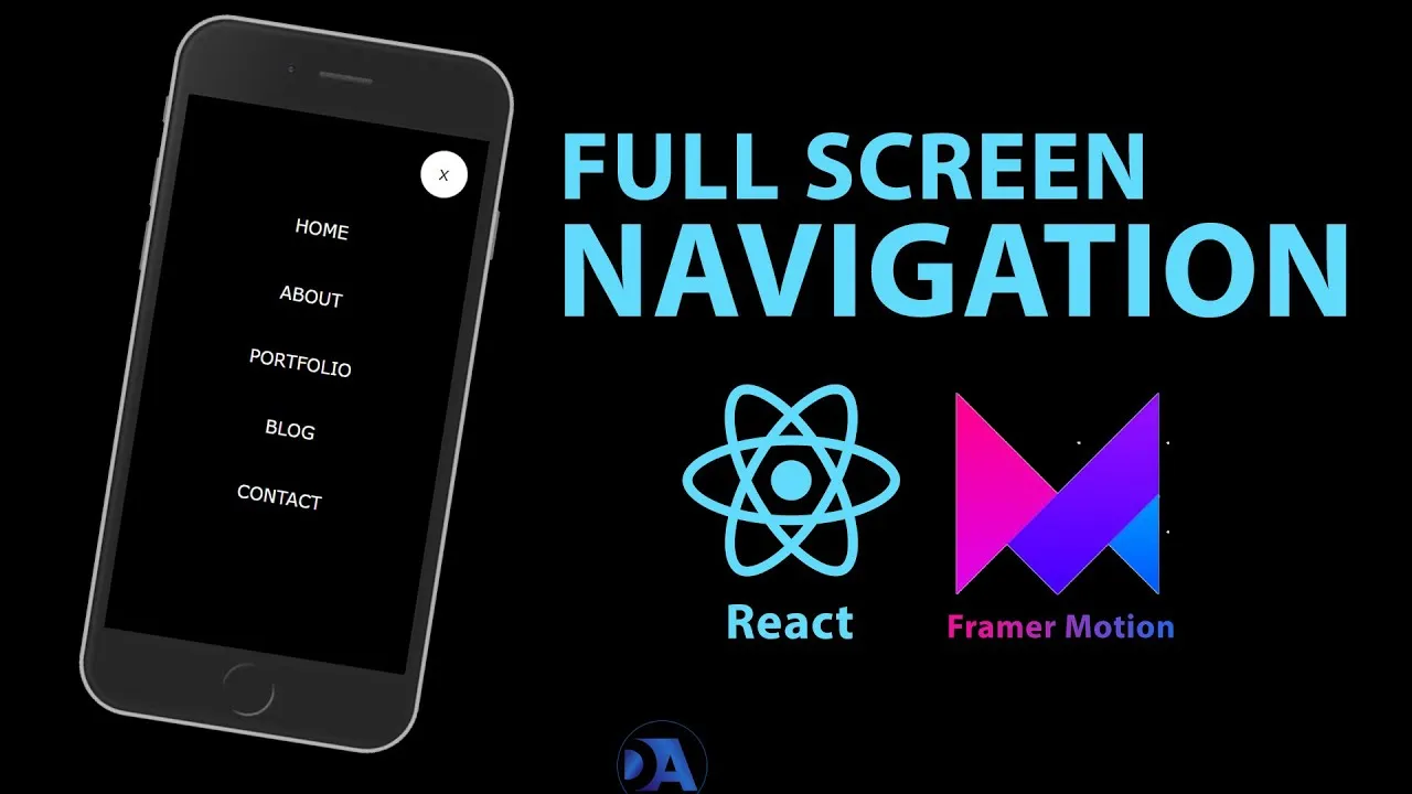 React JS Full Screen Navbar Animation With Framer Motion