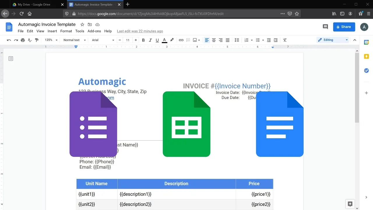 How to Automate Invoice Creation with Google Sheets, Docs and Forms