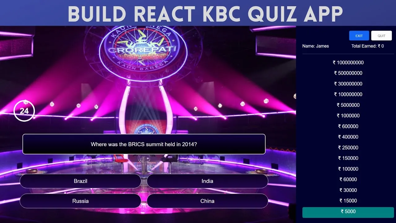 How to build kbc millionaire quiz app in react js