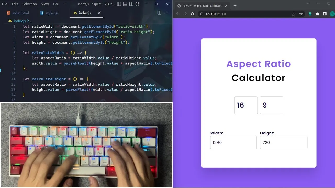 How to Code a Simple Aspect Ratio Calculator in JavaScript with Code