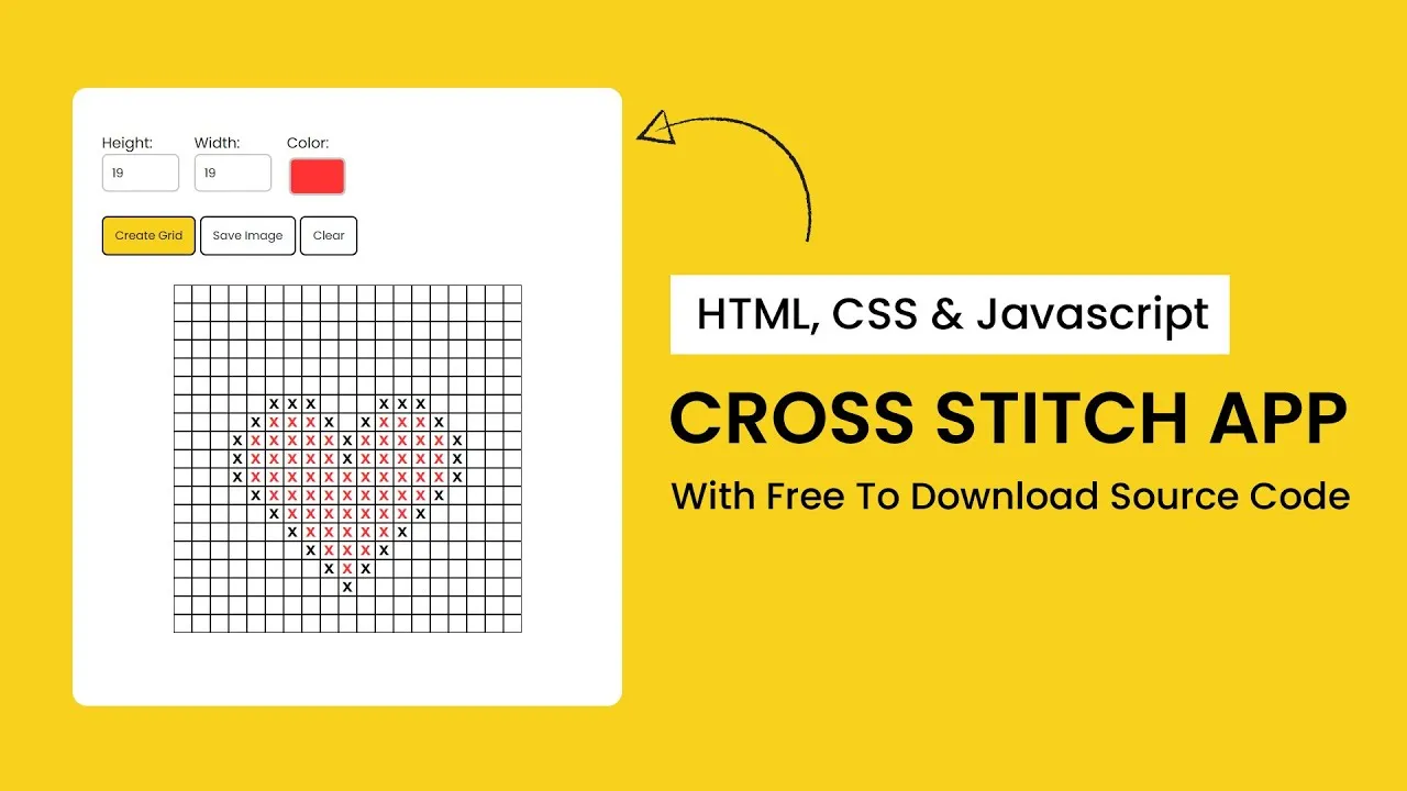 Cross Stitch App with HTML, CSS and JavaScript