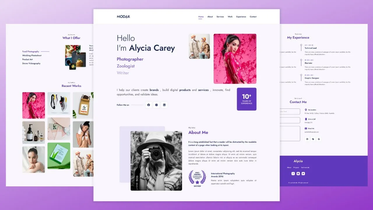 Create A Responsive Personal Portfolio Website Design Using HTML CSS