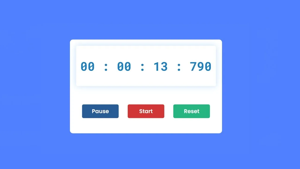 Create Stopwatch Application in HTML CSS & JavaScript