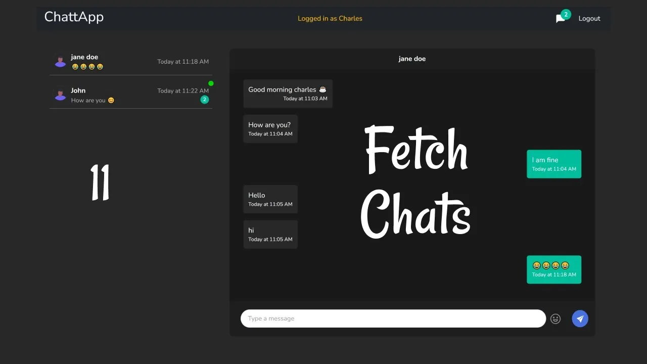 Real-time Chat App: Fetch Chats - #11