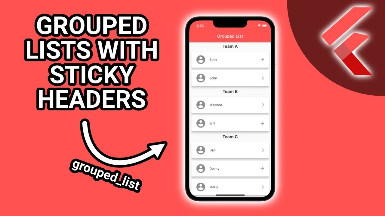 A Flutter ListView Where The List Items Can Be Grouped into Sections