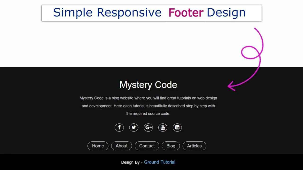 How To Simple Responsive Footer Design Using HTML And CSS