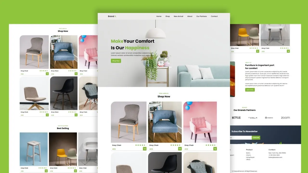 Create a Responsive Furniture Website with HTML, CSS, and JavaScript