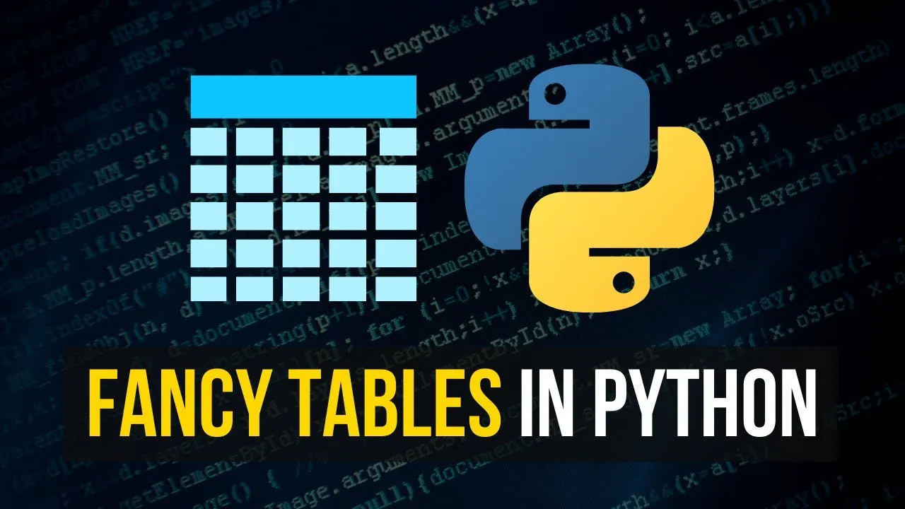 How to Print Professional Tables in Python