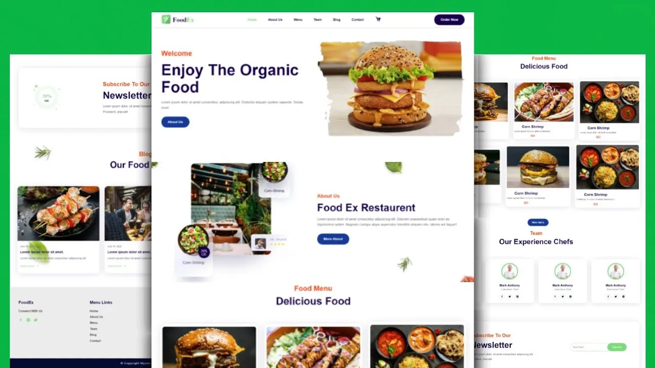 How to Make a Restaurant Website Design Using HTML CSS & JavaScript