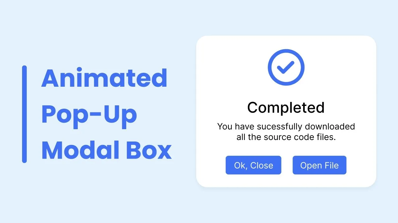 Popup Modal Box Using HTML, CSS & JavaScript With Source Code