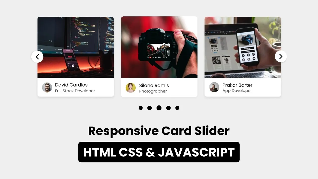 Responsive Card Slider using HTML, CSS, JavaScript, &  Swiper.js with Source Code