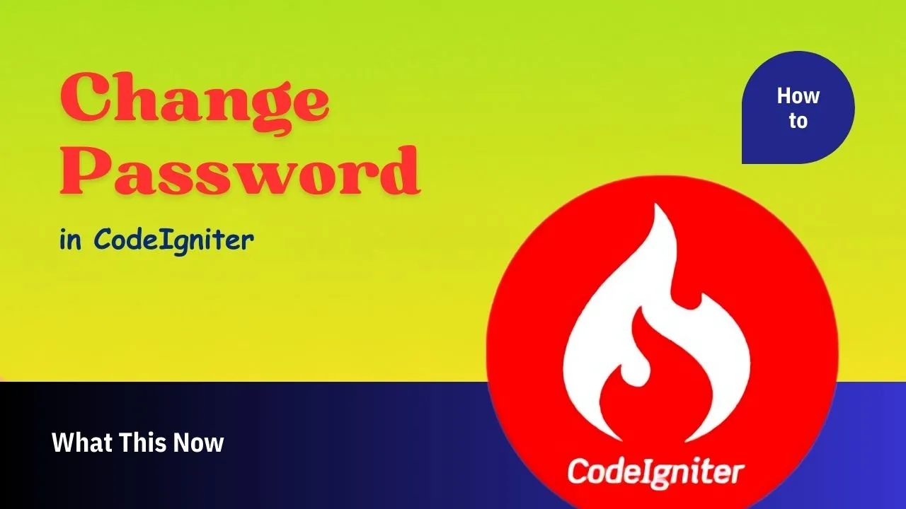 Change Password in CodeIgniter