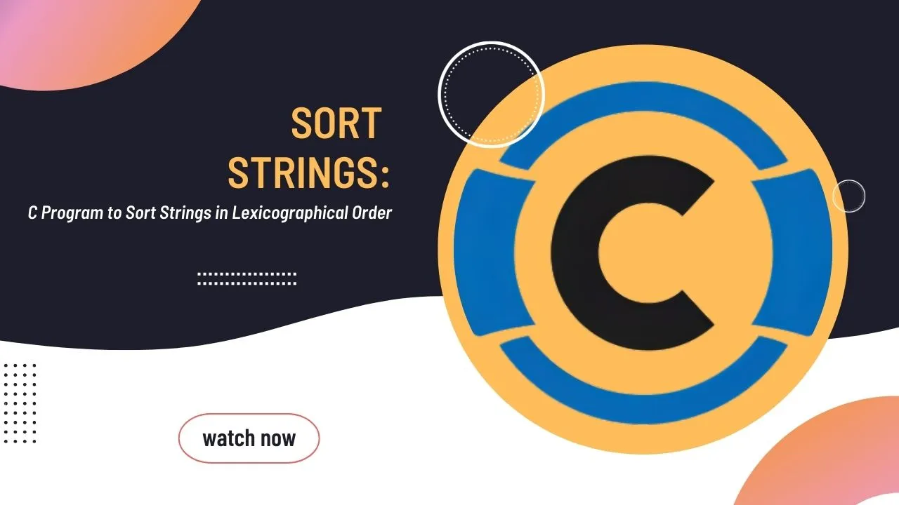 C Program to Sort Strings in Lexicographical Order