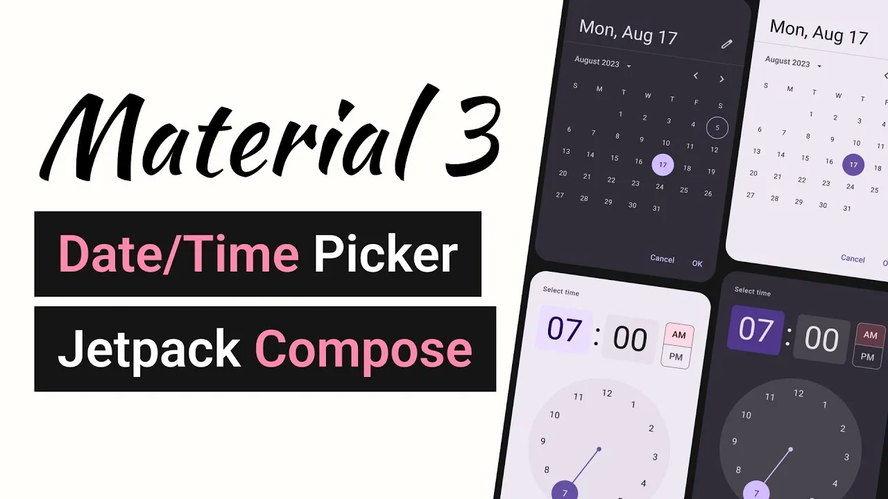 How to Implement Material 3 Date/Time Pickers in Jetpack Compose