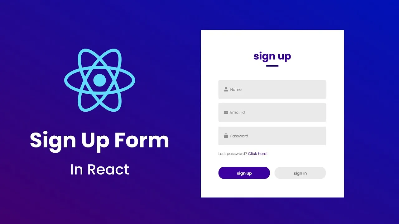 Create a Sign In & Sign Up Form with React.js