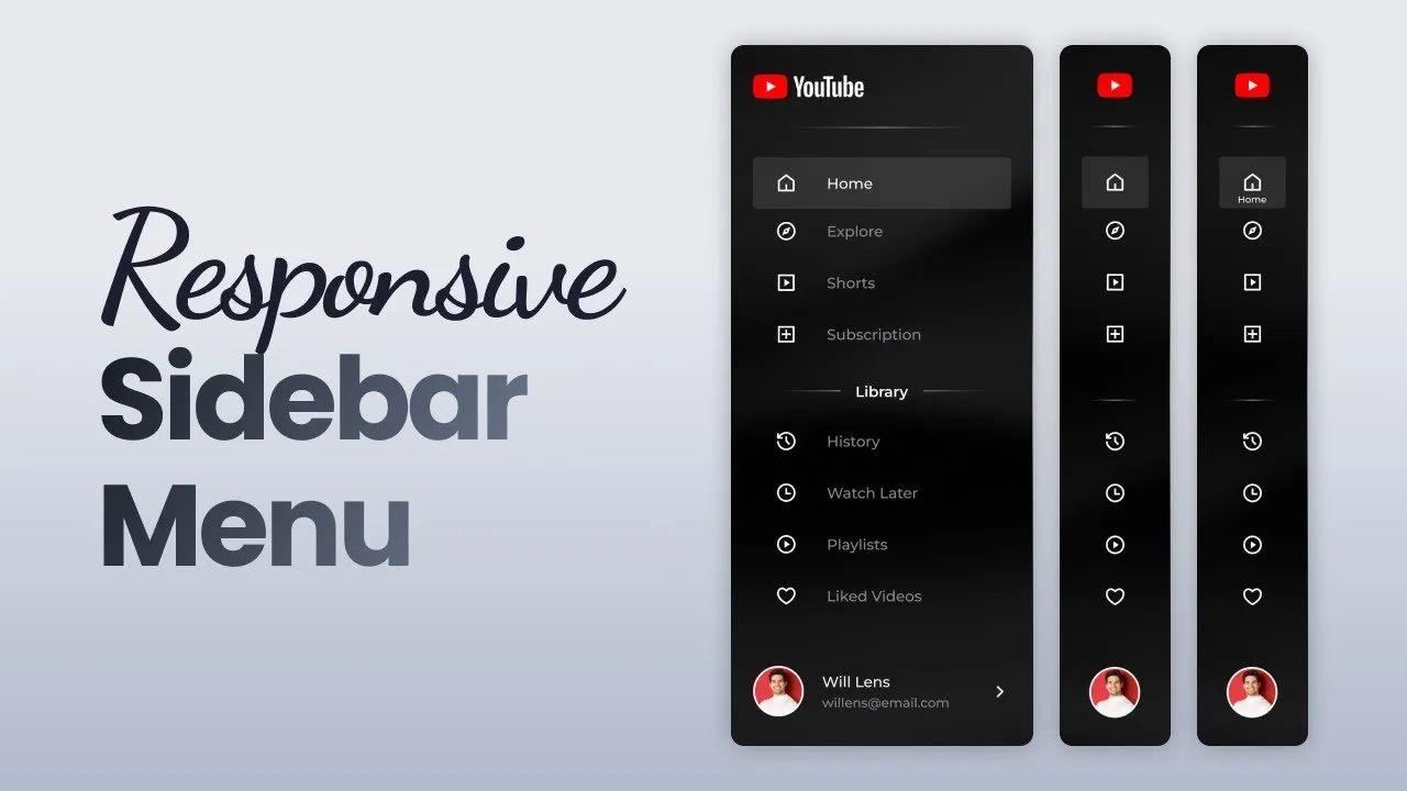 Create a Responsive Sidebar Menu with HTML, CSS, and JavaScript