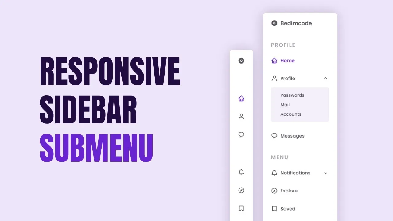 Responsive Sidebar Menu with Submenu with HTML, CSS, and JavaScript
