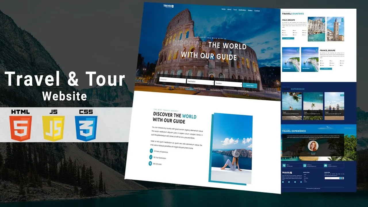 Build a Responsive Travel Website with HTML, CSS, and JavaScript