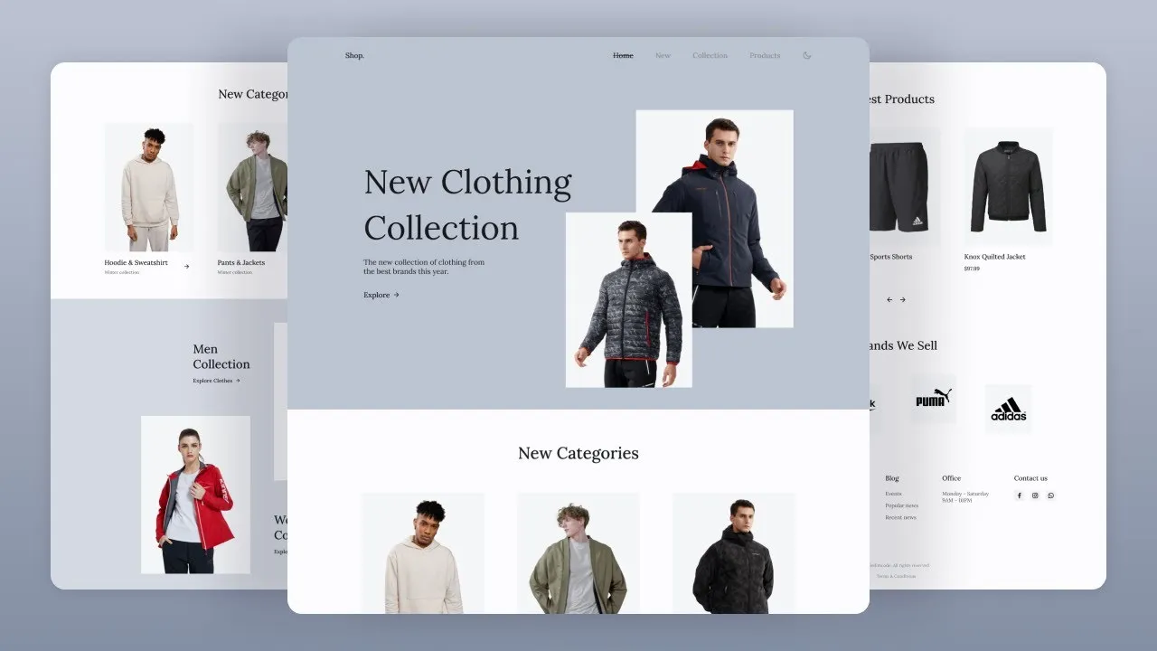 Responsive Ecommerce Clothing Website Design using HTML, CSS & JavaScript