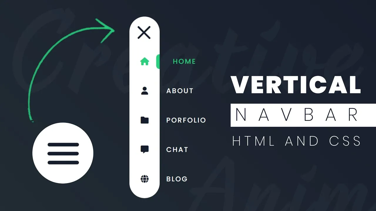 How to Create a Creative Vertical Navbar in HTML and CSS