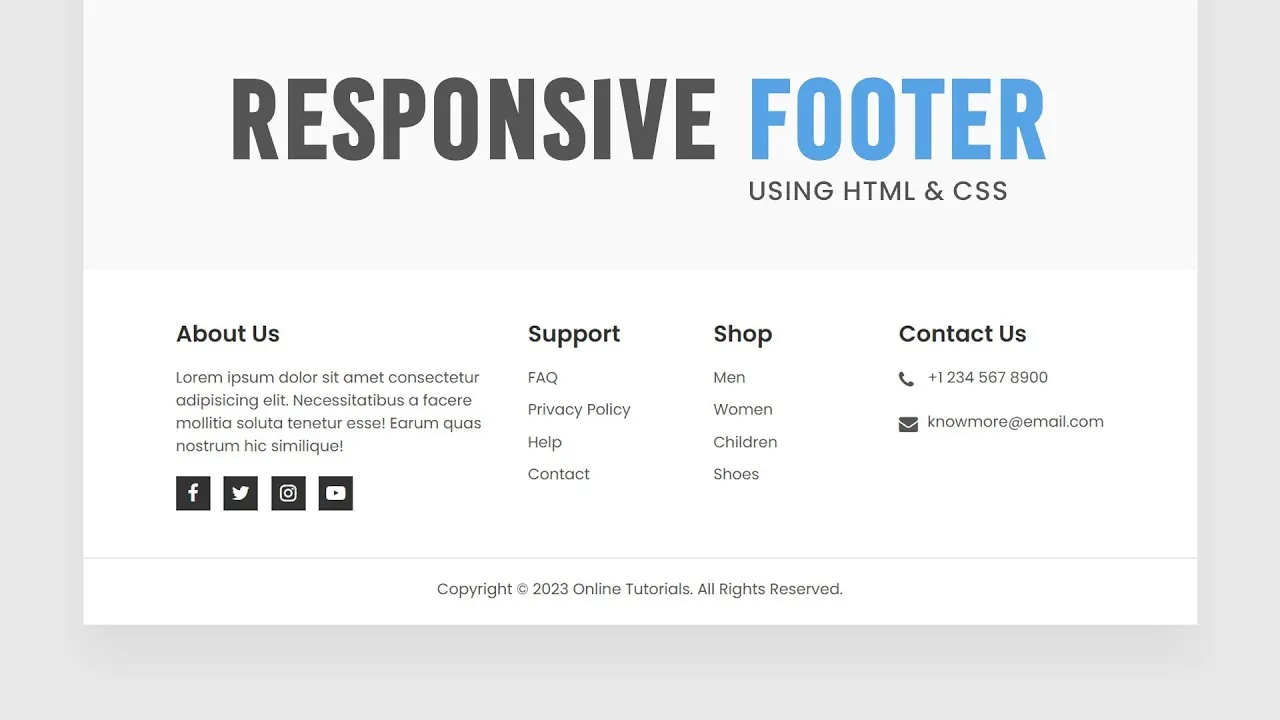 Responsive Footer Design With HTML And CSS