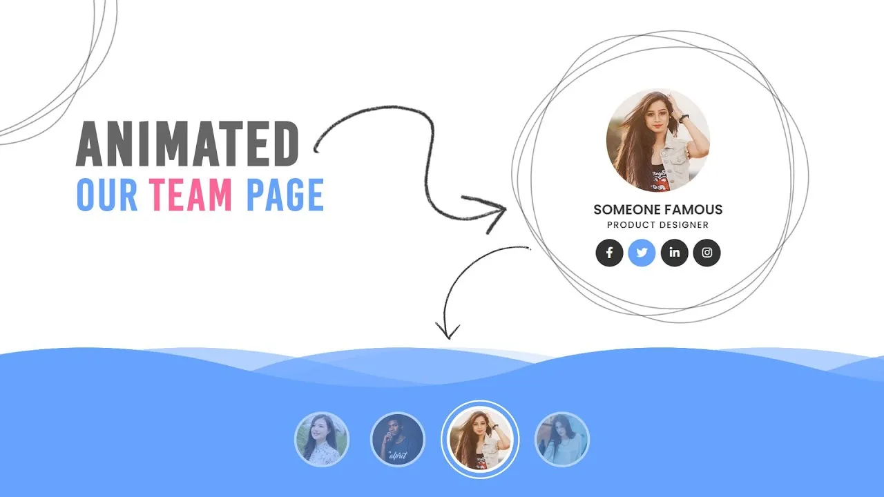 Create an Animated Our Team Page Design with HTML, CSS, and JavaScript