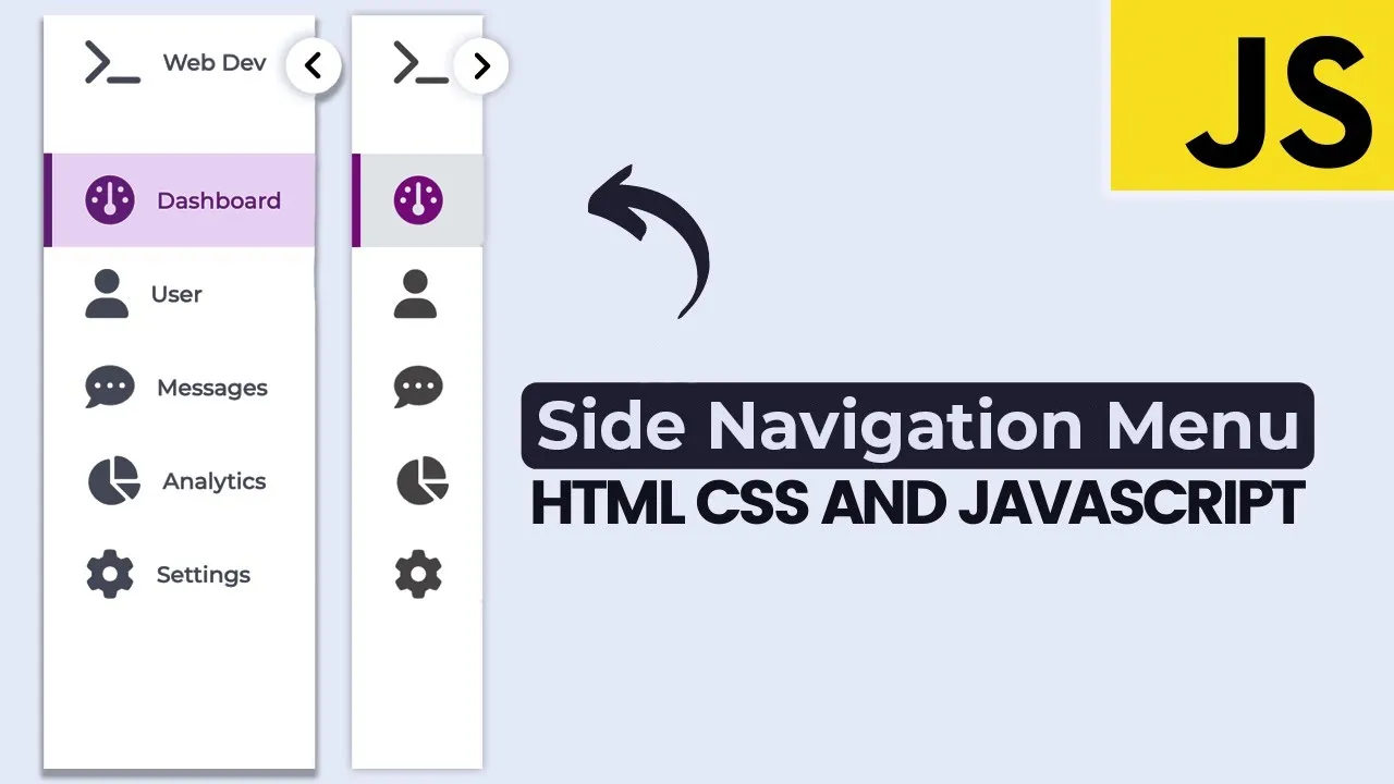 Create a Responsive Side Navigation Menu with HTML & CSS