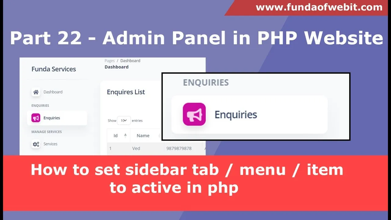 How To Dynamically Set The Active Sidebar Tab In Php 0167